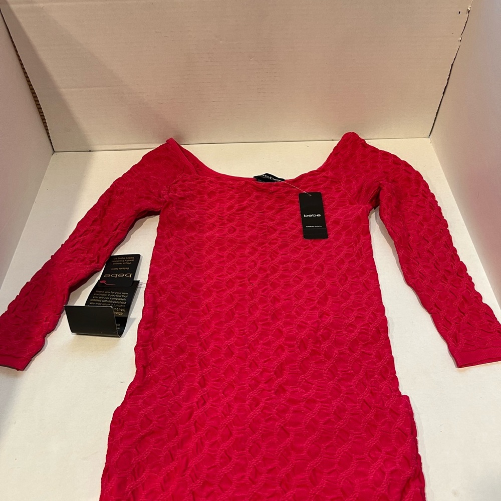 Bebe Fuchsia Pink Stretch Dress P/S
